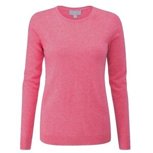 Pure Collection 100% Cashmere Slim Fit Crew Neck Sweater – Heather Rose